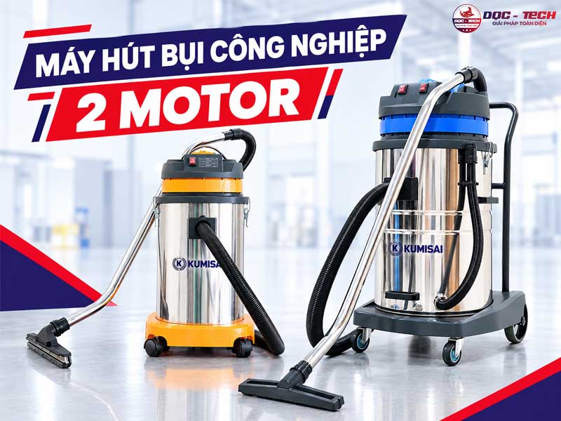 máy hút bụi công nghiệp 2 motor với sức hút khỏe