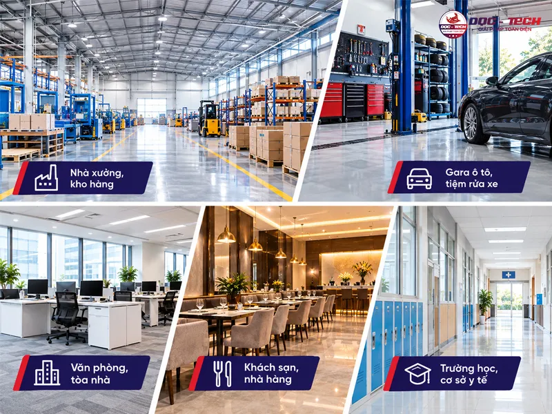 máy hút bụi công nghiệp 30 lít được ứng dụng rộng rãi ở nhiều nơi