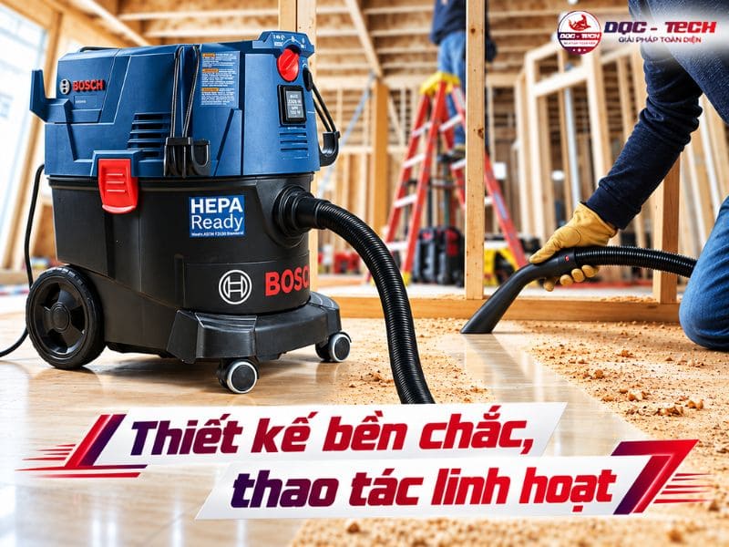 Thiết kế máy hút bụi công nghiệp Đức bền chắc, thao tác linh hoạt