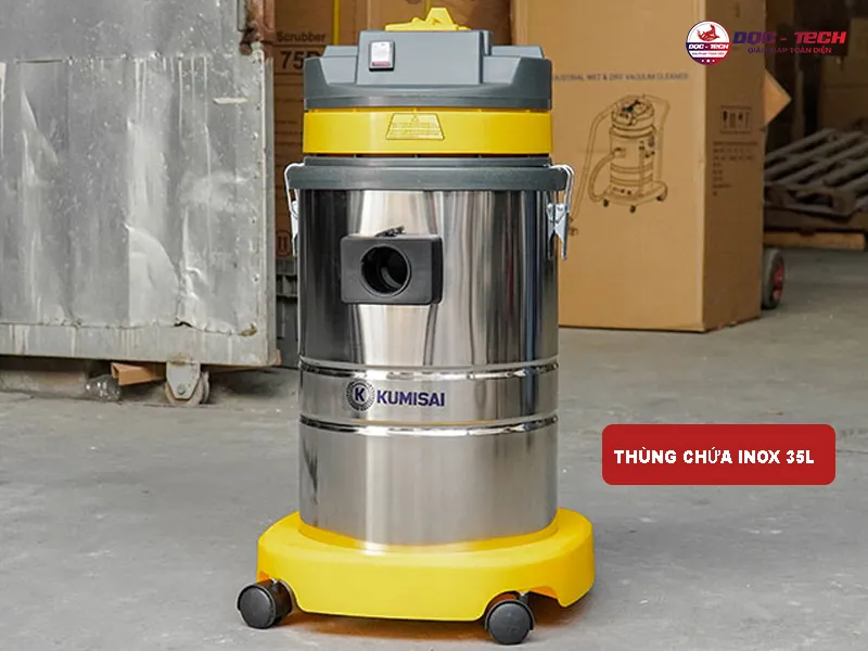 Máy hút bụi công nghiệp Kumisai KMS 35A sở hữu thùng chứa 35l
