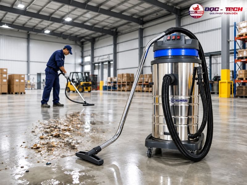 Máy hút bụi công nghiệp 80 lít 3 motor Kumisai KMS80A được ưa chuộng 2026