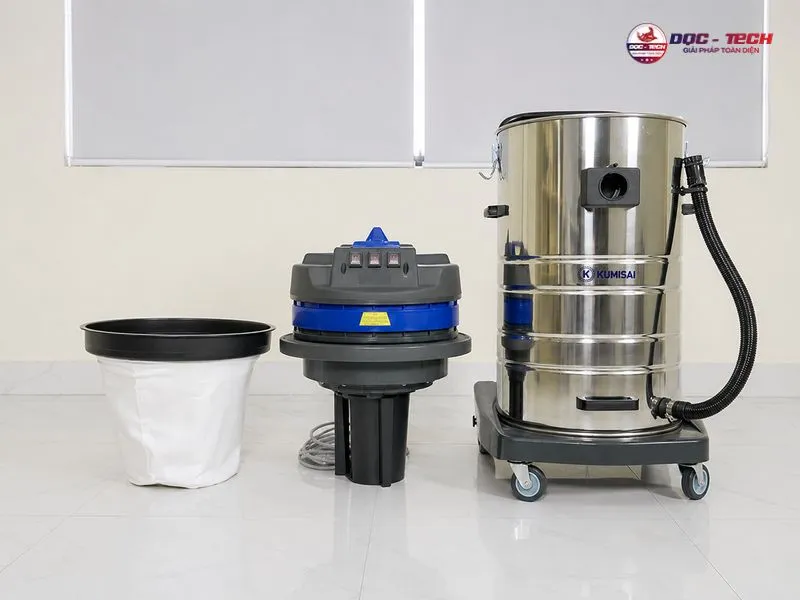 Máy hút bụi công nghiệp Kumisai KMS80A với cầu kết bằng inox chắc chắn