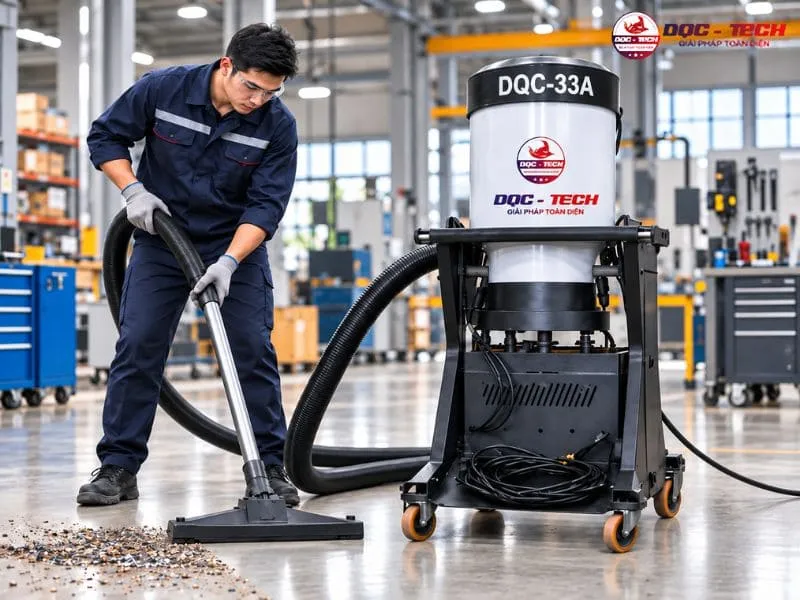 Máy hút bụi nhà xưởng DQC Tech 33A với công suất vượt trội