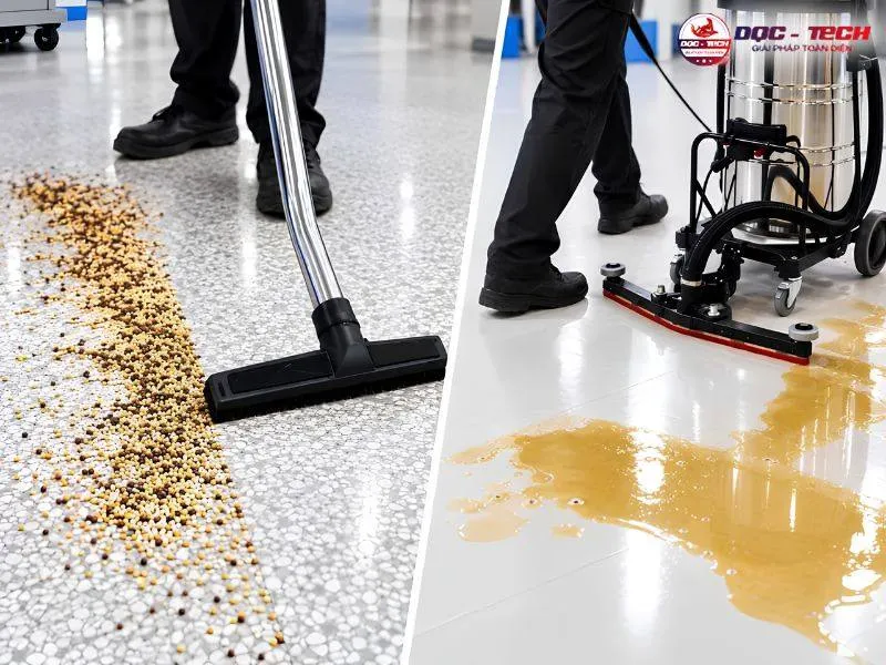 Máy hút bụi công suất lớn giúp hút khô và ướt linh hoạt