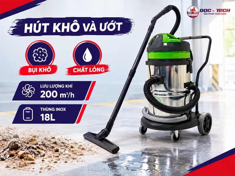 máy hút bụi công suất lớn xử lý đa dạng mọi bụi bẩn