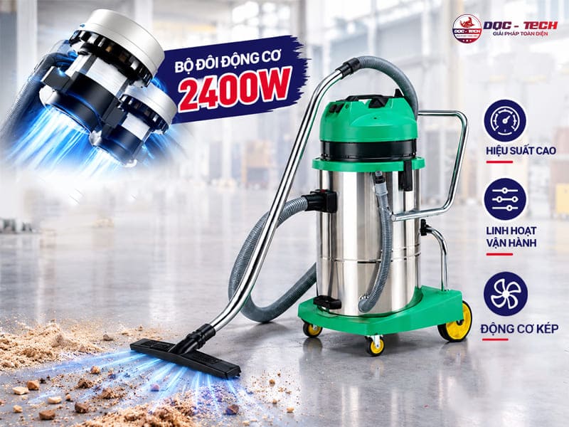 máy hút bụi Kumisai KMS 60-2 sở hữu hai motor kết hợp