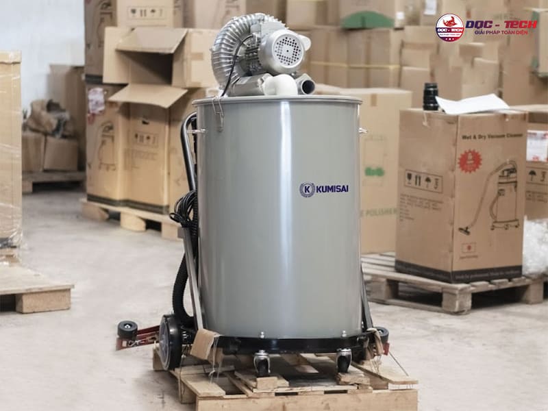 máy hút bụi công nghiệp Kumisai KMS 603T với thùng chứa inox lớn