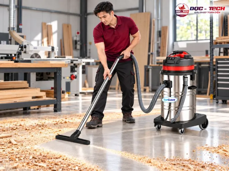 Ứng dụng máy hút bụi TopClean TC 60-3 tại kho xưởng