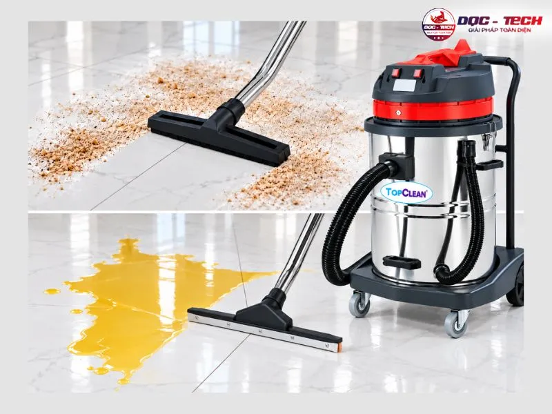 Máy hút bụi công nghiệp TopClean TC 70S hút khô ướt linh hoạt