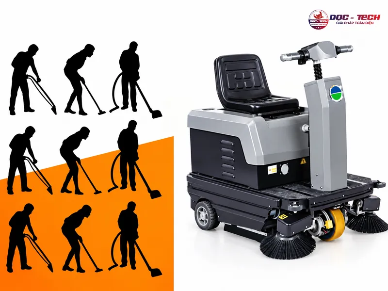máy quét rác đường Kumisai KMS-82 làm sạch nhanh, hiệu quả