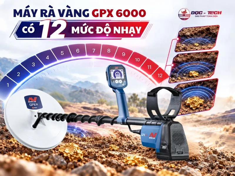 Máy dò vàng GPX 6000 có thể linh hoạt chỉnh độ nhạy