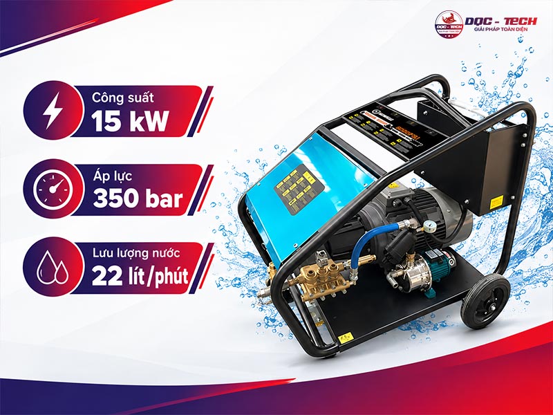 Máy rửa xe Kumisai KMS 22M35-15T4 mạnh mẽ