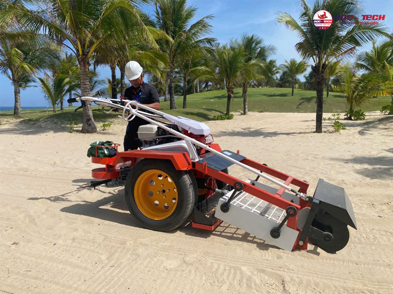 máy thu gom rác DHHY 10HP giúp sàng xử lý lớp cát sâu