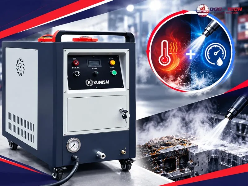 máy xịt rửa xe hơi nước nóng Kumisai CFD-20A rút ngắn thời gian vệ sinh
