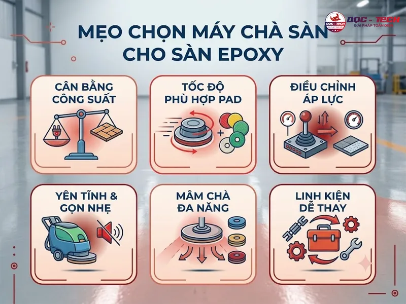 meo-chon-may-cha-san-cho-san-epoxy.png Chọn máy chà sàn thế nào để phù hợp với đặc tính sàn epoxy?