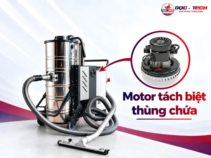 Máy hút bụi Kumisai KMS 300 sở hữu motor 3000W bố trí tách biệt