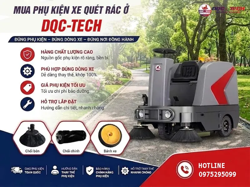 mua phụ kiện xe quét rác chính hãng tại dqc tech