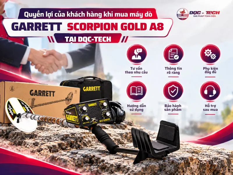 Mua máy rà kim loại Garrett Scorpion Gold A8 tại DQC-TECH