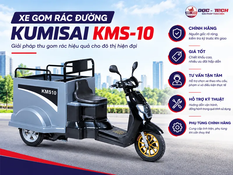 mua máy gom rác đường Kumisai KMS-10 chính hãng tại dqc tech