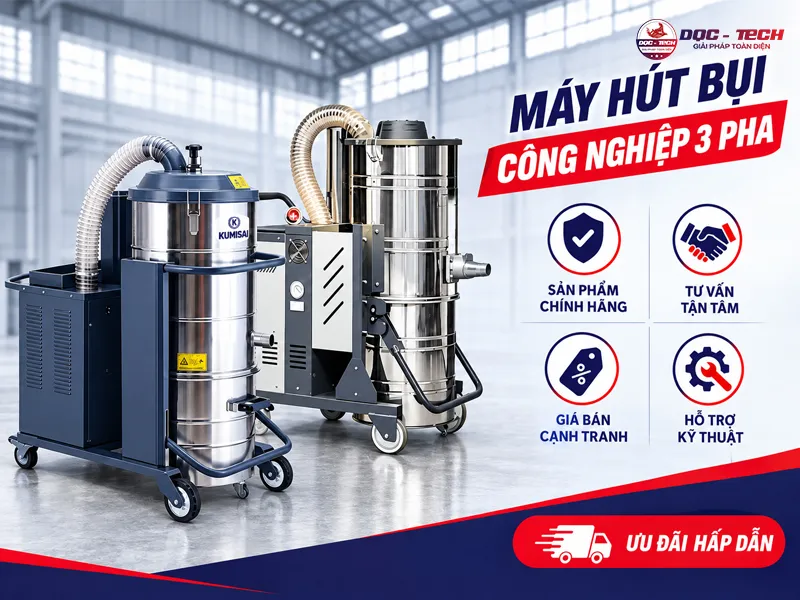 mua máy hút bụi công nghiệp 3 pha tại dqc tech với giá ưu đãi