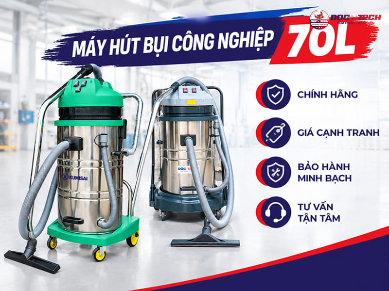 mua máy hút bụi công nghiệp 70l tại dqc tech chính hãng, giá tốt