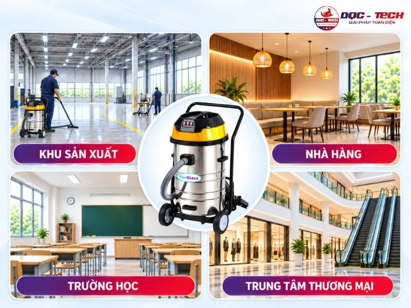 Ứng dụng máy hút bụi công nghiệp TopClean TC 90S tại nhà hàng