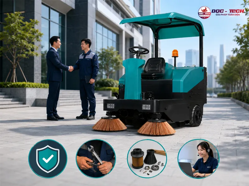 mua máy quét rác ngồi lái DQC Tech 135 chính hãng tại dqc tech