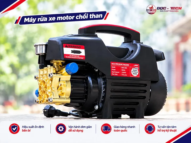 Máy rửa xe motor chổi than