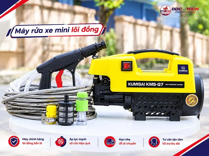 Máy rửa xe mini lõi đồng (motor từ)