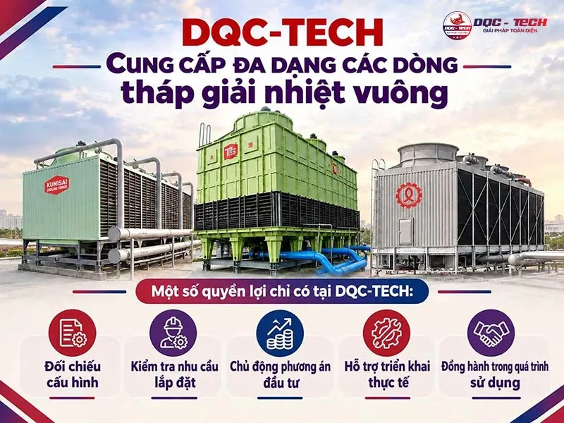 Mua tháp giải nhiệt vuông chính hãng tại DQC-TECH