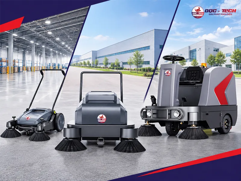 mua xe quét rác chính hãng, giá tốt tại dqc tech