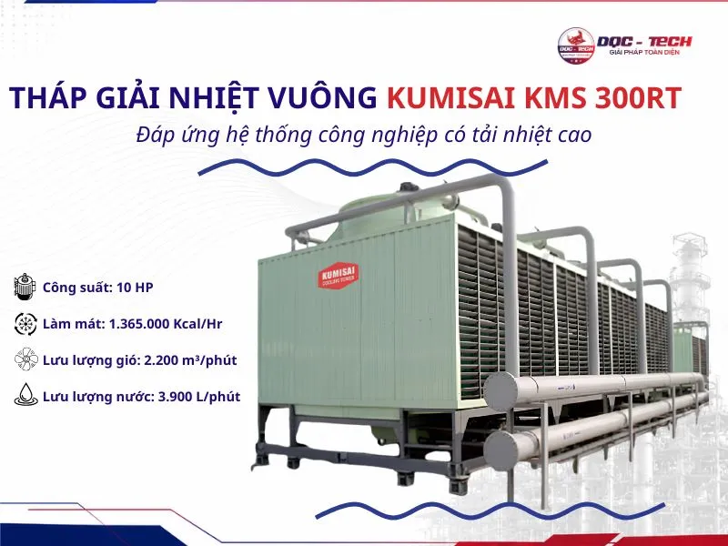 Hiệu suất giải nhiệt của tháp làm mát Kumisai KMS 300RT
