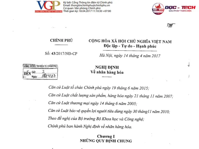 Nghị định 43/2017/NĐ-CP quản lý máy hút bụi nhập khẩu