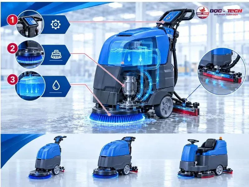 Nguyên lý hoạt động của máy chà sàn