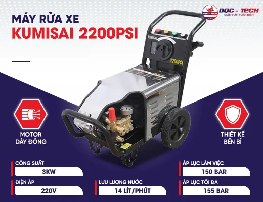 Máy rửa xe cao áp Kumisai 2200PSI
