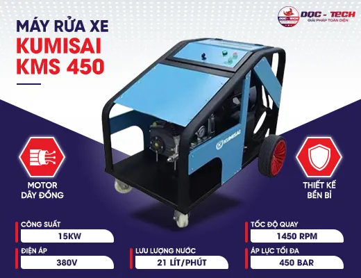 Máy rửa xe chuyên nghiệp công suất lớn Kumisai KMS 450