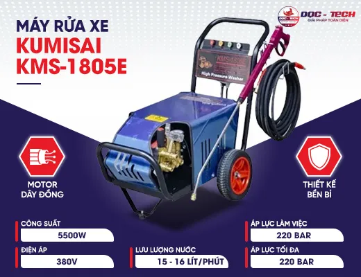 Máy rửa xe chuyên nghiệp Kumisai KMS-1805E