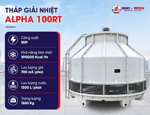 Tháp giải nhiệt công nghiệp Alpha 100RT