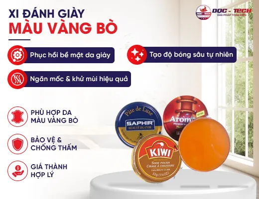 Xi đánh giày màu vàng bò