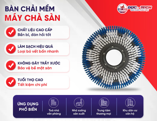 Bàn chải mềm máy chà sàn