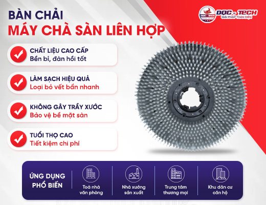 Bàn chải máy chà sàn liên hợp