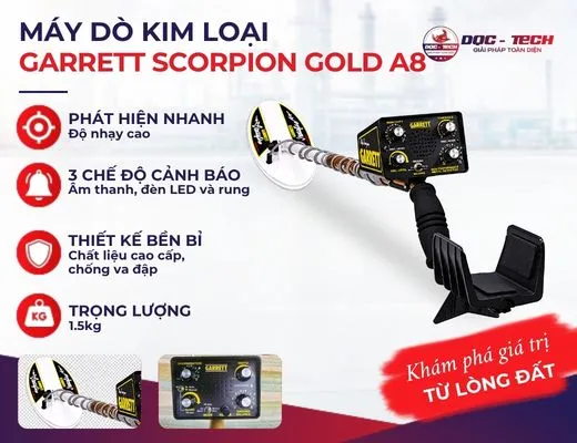 Máy dò kim loại dưới đất Garrett Scorpion Gold A8
