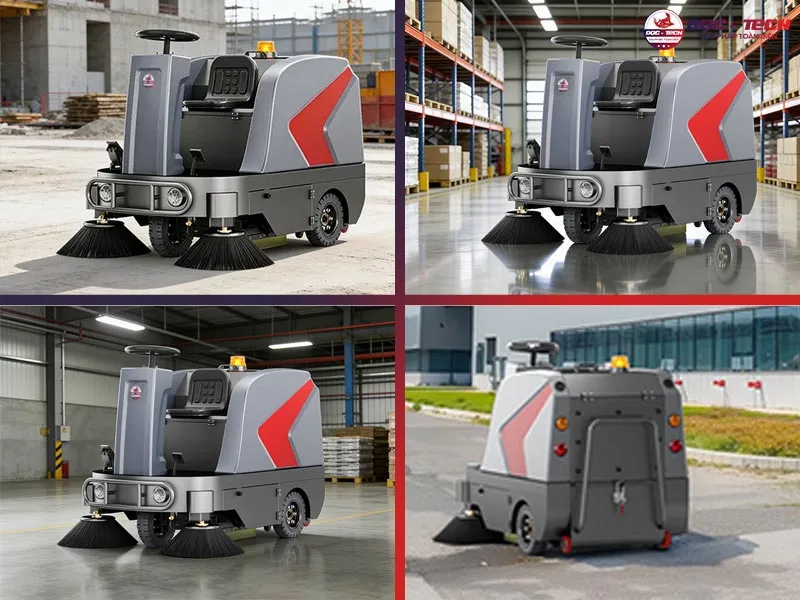 Ứng dụng xe quét rác ngồi lái DQC Tech 5F Ứng dụng xe quét rác ngồi lái DQC Tech 5F