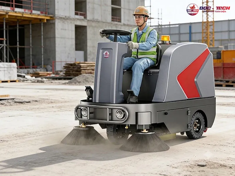 Xe quét rác ngồi lái DQC Tech 5F tiện dụng Xe quét rác ngồi lái DQC Tech 5F tiện dụng