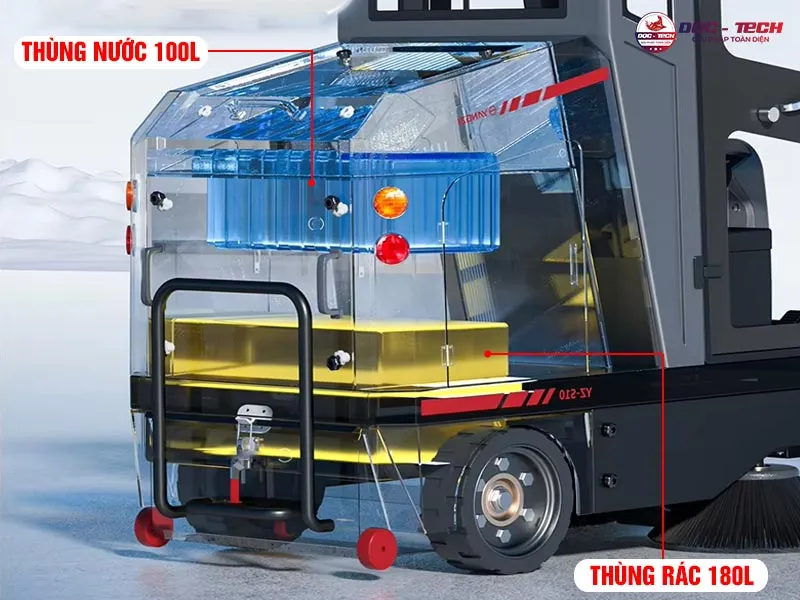 Thùng chứa xe quét rác ngồi lái DQC Tech 10F