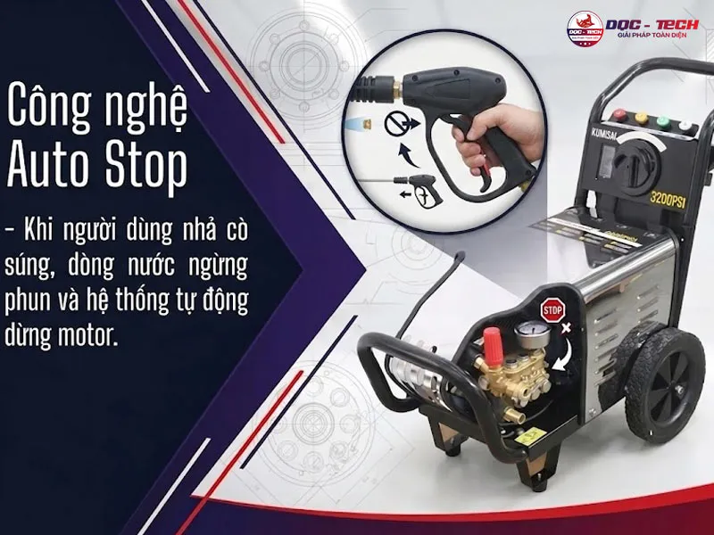 máy rửa xe Kumisai tự ngắt KMS 220/5.5