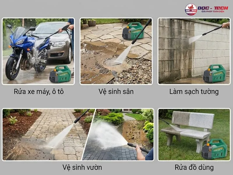 Ứng dụng máy rửa xe gia đình Kumisai KMS-Q2 