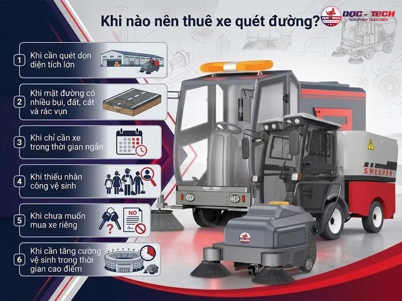 Khi nào nên thuê xe quét rác Khi nào nên thuê xe quét rác