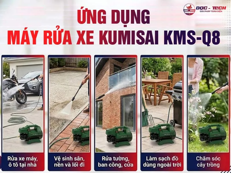 Ứng dụng máy rửa xe mini Kumisai KMS-Q8