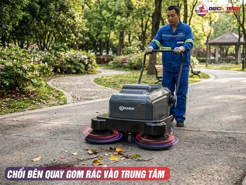 Nguyên lý xe quét rác đẩy tay Kumisai KMS S3 